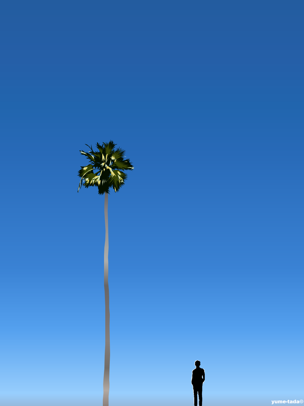 Blue sky and palm tree