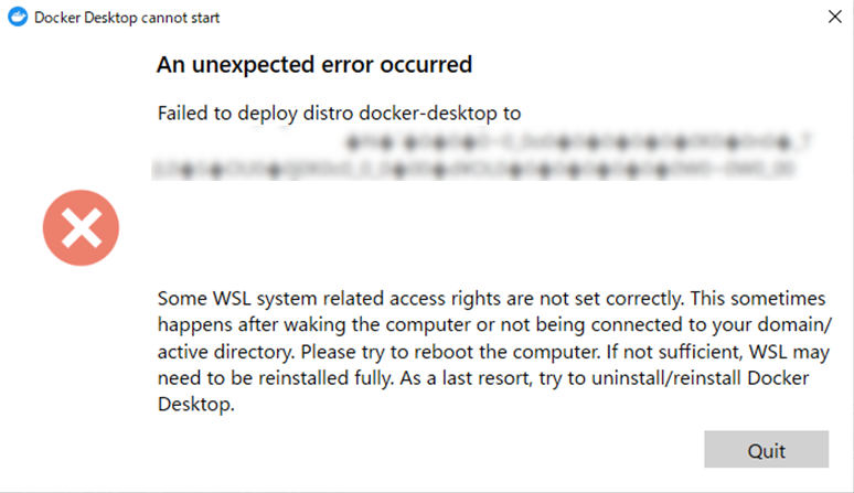 Docker Desktop error